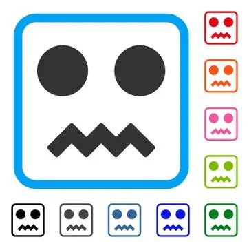 Fright Smile Framed Icon Stock Illustration