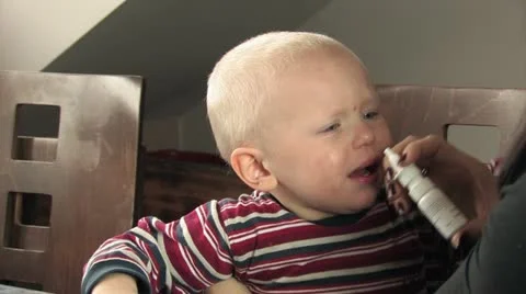 Frightened boy gets mediation Video stock 11830015