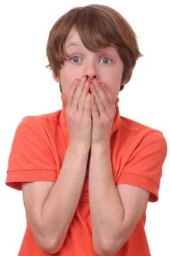 Frightened boy Stock Photos