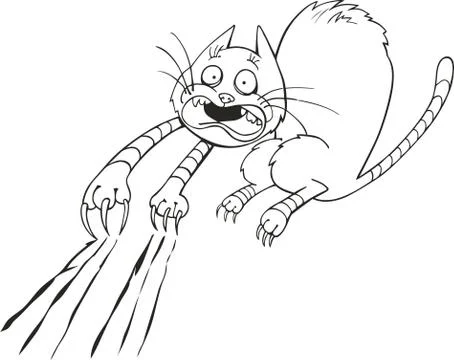 Frightened cat for coloring book イラスト素材