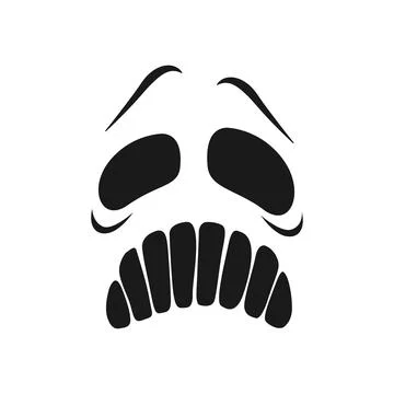 Frightened ghost face screaming vector icon, sign Illustrazione stock