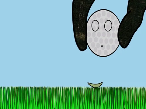 Frightened golf ball Stock Footage 74392602