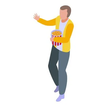Frightened man icon, isometric style Stock Illustration
