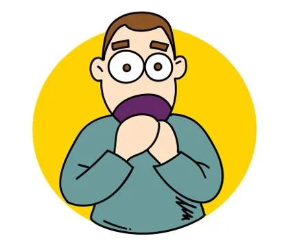 Frightened man 스톡 일러스트