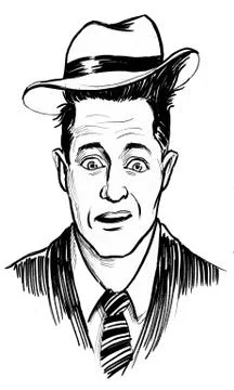 Frightened man Stock Illustration