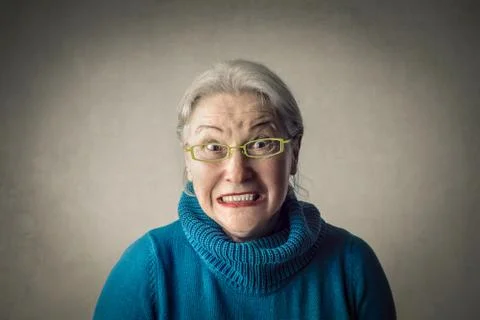 Frightened old lady Stock Photos
