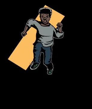 Frightened Running Child Stock Illustration