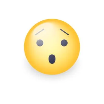 Frightened smiley with an open mouth. Stock Illustration