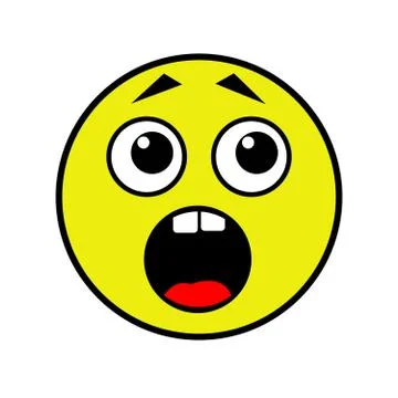Frightened smiley on a white background Stock Illustration
