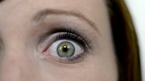 Frightened Woman's Eye - Dolly in Stock Footage 11293762