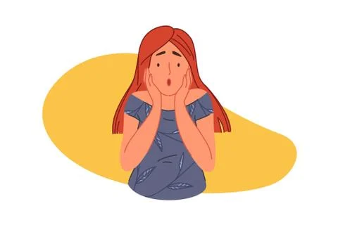 Frightening, terrified, panic concept Stock Illustration