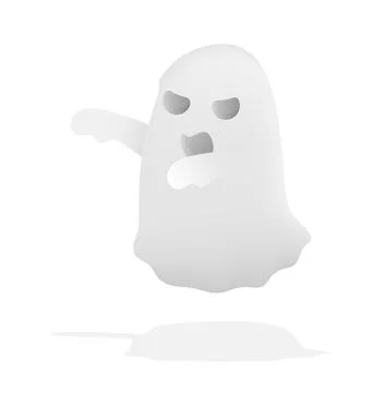 Frightening three dimensional ominous ghost that scares people with otherwo.. Illustrazione stock