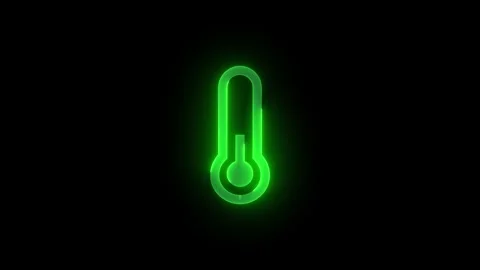 Frigid stroke icon glowing neon green color animation Stock Footage 289433396