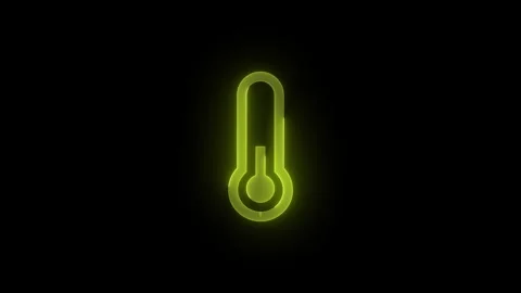 Frigid stroke icon glowing neon yellow color animation Stock Footage 289433416