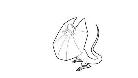 Frill necked lizard icon animation Stock Footage 161043653