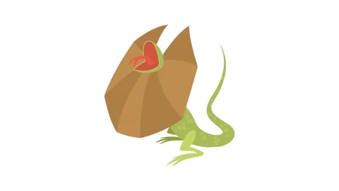 Frill necked lizard icon animation Stock Footage 168928077