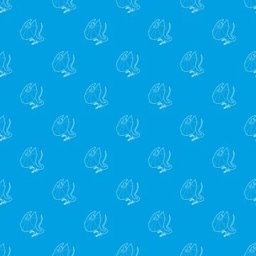Frill necked lizard pattern vector seamless blue Illustrazione stock