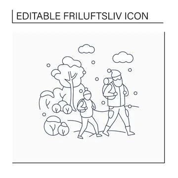 Friluftsliv line icon Stock Illustration