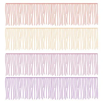 Fringe rows vector garments component. Brush border tassel, trim Stock Illustration