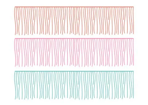 Fringe rows vector garments component. Brush border tassel, trim Stock Illustration