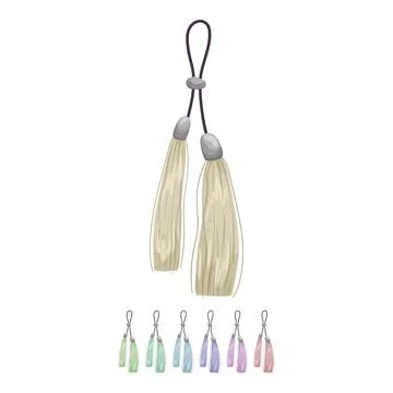 Fringe tassel rope cartoon vector graphic 库存插图