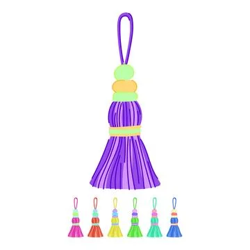 Fringe tassel rope vector cartoon graphic Stock Illustration