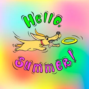 Frisbee catching dog Stock Illustration