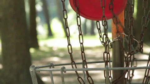 Frisbee Golf Basket Stock Footage 35114023