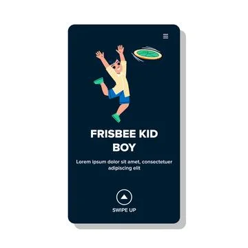 Frisbee kid boy vector Stock Illustration