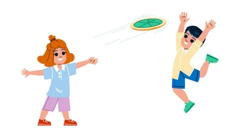 Frisbee kid vector Stock Illustration