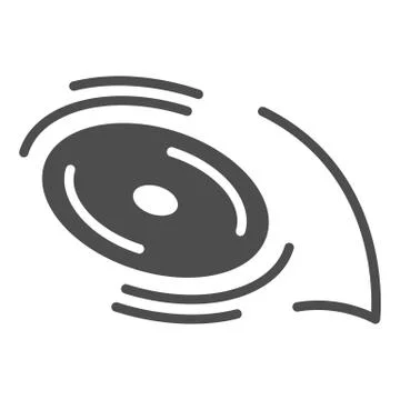 Frisbee solid icon, summer sport concept, flying plastic disk sign on white Stock Illustration
