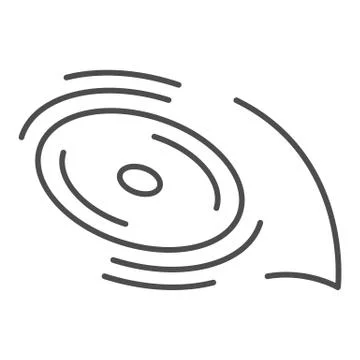 Frisbee thin line icon, summer sport concept, flying plastic disk sign on white Stock Illustration