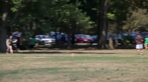 FRISBEE THROWING IN PARK, MILLENNIALS Stock Footage 23018946