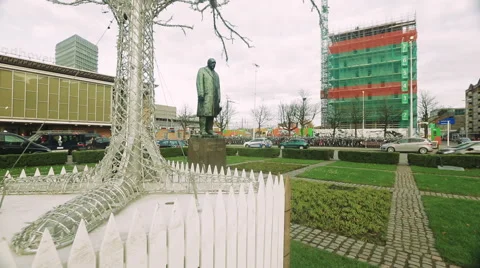 Frits Philips monument in Eindhoven. Netherlands Stock Footage 62329464