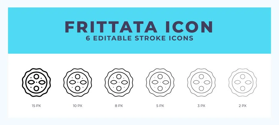 Frittata vector icon for web and app. Editable stroke vector illustration Stock Illustration
