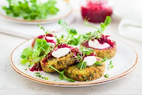 Fritters with quinoa Stock Photos