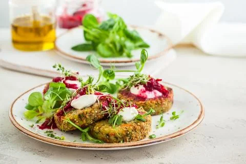 Fritters with quinoa Stock Photos