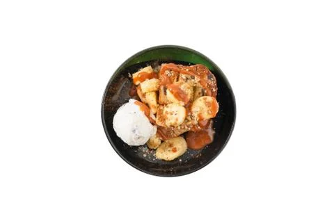 Frizzy crispy bread with Thai tea caramel Stock Photos