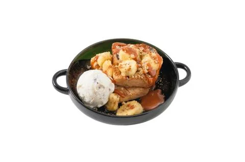 Frizzy crispy bread with Thai tea caramel Stock Photos