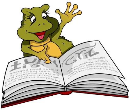 Frog And Book Stock Illustration
