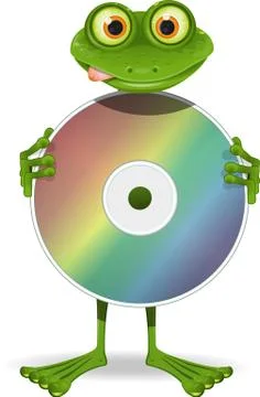 Frog and CD Stock Illustration
