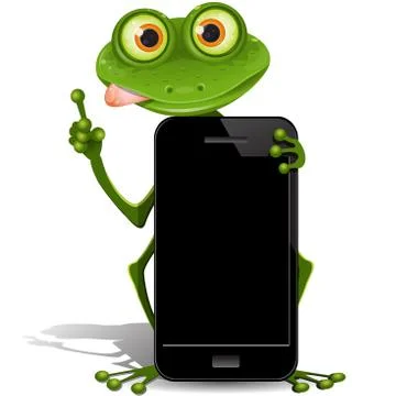 Frog and cellular telephone Illustrazione stock
