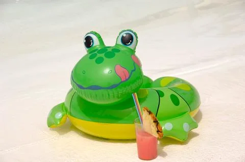 Frog and drink Stock Photos