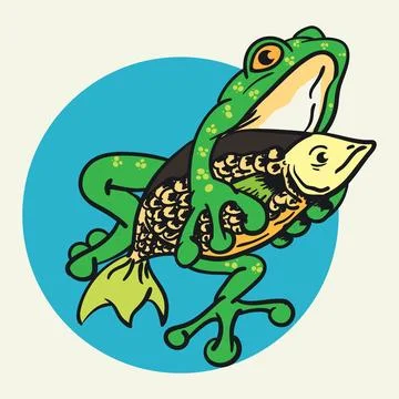 Frog and fish design Vector Illustration Stock Illustration
