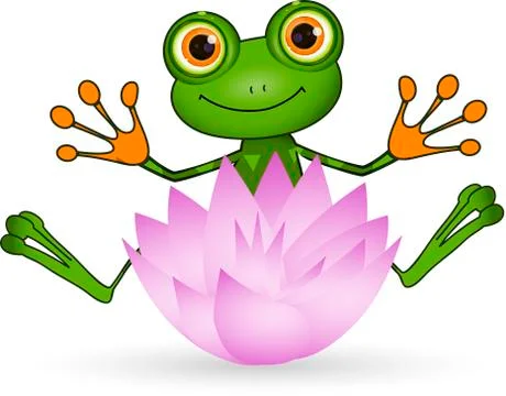 Frog and Flower Stock Illustration