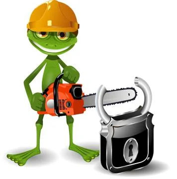 Frog and padlock Stock Illustration