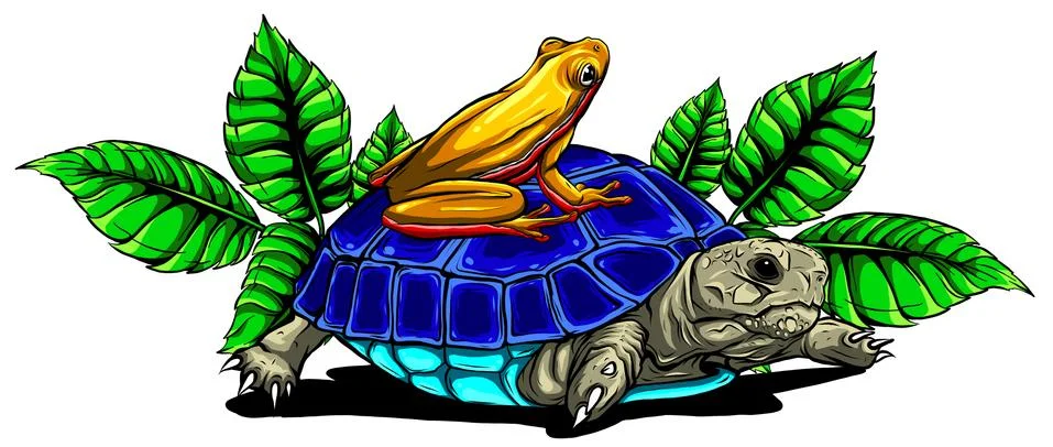 Frog and Turtle vector illustration graphics art Illustrazione stock