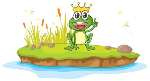 A frog and a water Stock Illustration