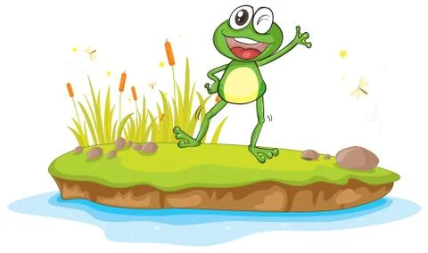A frog and a water Stock Illustration