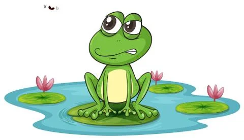 A frog and a water Stock Illustration